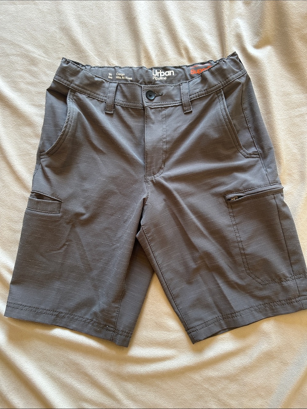 urban pipeline Charcoal Gray Cargo Shorts with Zip Pocket